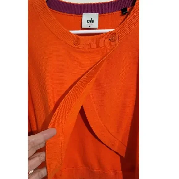 Cabi #5008 Cropped Piccolo Shrug Cardigan Tiger Lily Orange XS - Picture 8 of 9